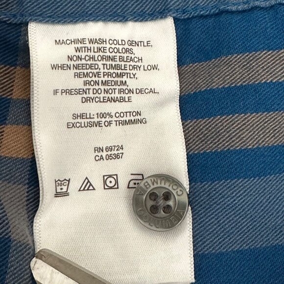 Columbia Men's Blue Plaid Lightweight Flannel SZ Small Heritage Casual Workwear - Picture 10 of 10